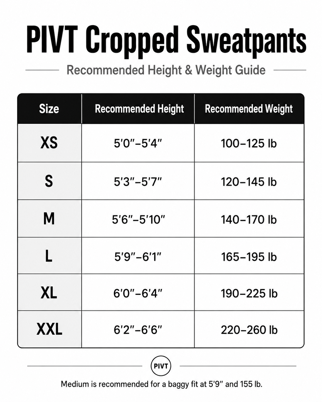 PIVT Vintage Cropped Sweatpants